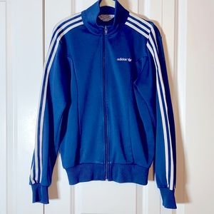 Adidas track jacket in blue, M